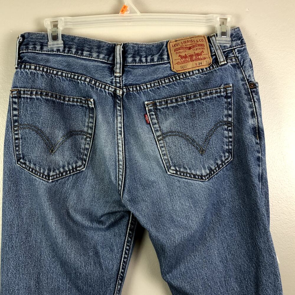 Levi’s 501 Original Fit Distressed Straight Leg Jeans | Vintage Wash |Button Fly - Picture 5 of 5